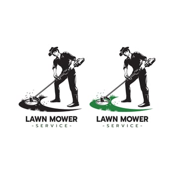 Lawn mower service logo icon isolated vector