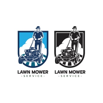 Lawn mower service logo icon isolated vector