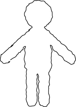 black and white of man shape vector