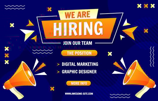We Are Hiring Poster Template vector