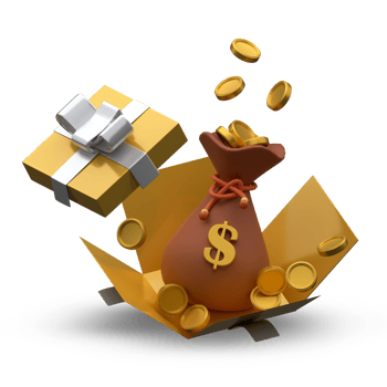 3D Rendering creative concept illustration money bag out of gift box png