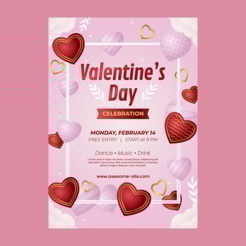 Valentine's Day Sale Poster Concept vector
