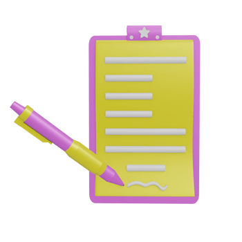 3D document contract signature icon with transparent background, perfect for template design, UI or UX and more. png