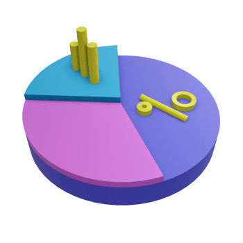 3D pie chart icon with transparent background, perfect for template design, UI or UX and more. png