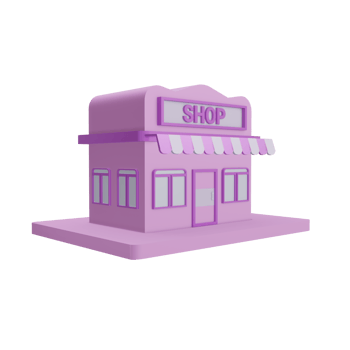 A 3D Shop icon with a transparent background, perfect for template design, UI or UX and more. png