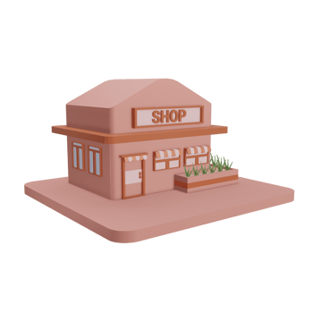 A 3D Shop icon with a transparent background, perfect for template design, UI or UX and more. png