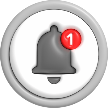 3D Notification icon, Ringing bell for social media reminder, Notification symbol 3D rendering png