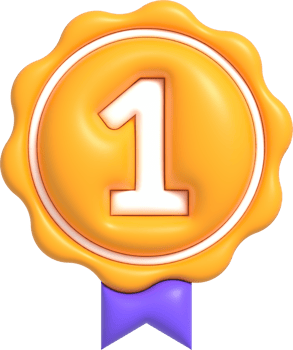 3D badge winner for 1st first place, Winner awards and Champion prizes 3D rendering png