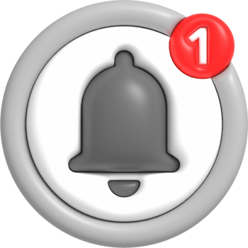 3D Notification icon, Ringing bell for social media reminder, Notification symbol 3D rendering png