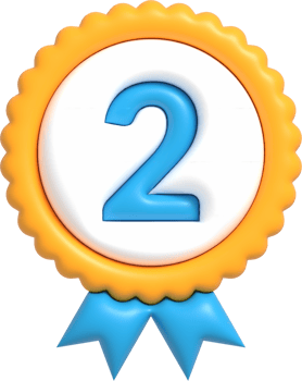 3D badge winner for 2nd second place, Winner awards and Champion prizes 3D rendering png