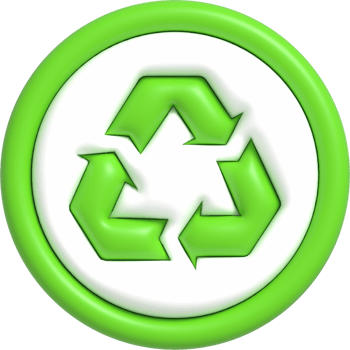 Cute 3D Recycle icon, Green recycle arrow symbol 3D rendering png