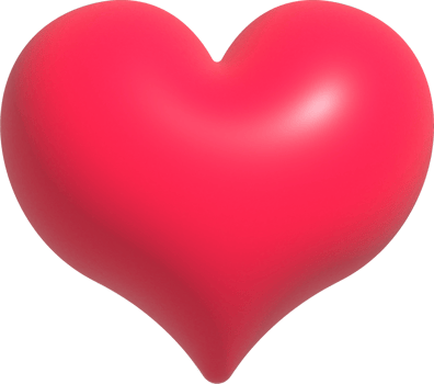 Pink heart shape icon, Like or Love symbol for Valentine's day, 3D render illustration png