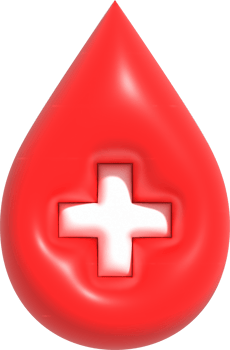 Blood drop symbol, Blood transfusion, World blood donor day. Blood Donation and Saving life 3D rendering png
