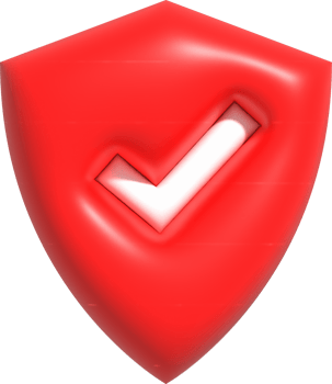 Guard shield icon, Safety shield with check mark inside, Security and Guaranteed 3d render illustration png