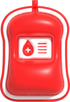 Blood pack symbol, Blood transfusion, Blood bag icon, Blood Donation and Saving life 3D rendering png