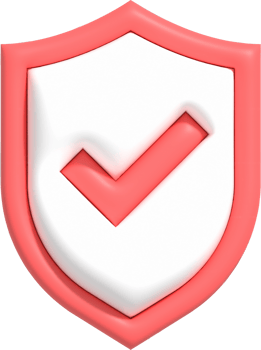 Guard shield icon, Safety shield with check mark inside, Security and Guaranteed 3d render illustration png