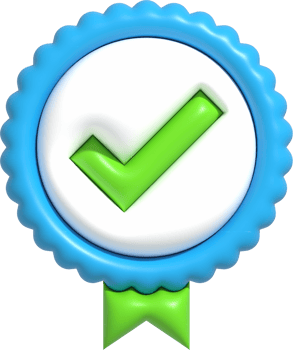 3D High quality guarantee symbol, Medal button with checkmark, Best quality of product and service icon, Standard quality control certification 3d render illustration png