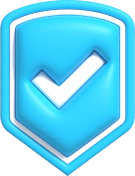 Guard shield icon, Safety shield with check mark inside, Security and Guaranteed 3d render illustration png