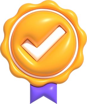 3D High quality guarantee symbol, Medal button with checkmark, Best quality of product and service icon, Standard quality control certification 3d render illustration png