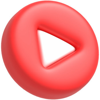 Realistic Play button, Video player and streaming icon, live stream 3D render illustration png