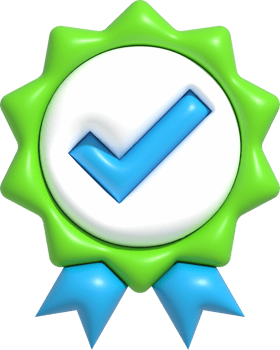 3D High quality guarantee symbol, Medal button with checkmark, Best quality of product and service icon, Standard quality control certification 3d render illustration png