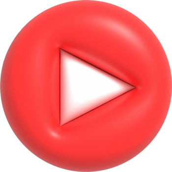 Realistic Play button, Video player and streaming icon, live stream 3D render illustration png