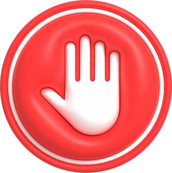 Cute 3D forbidden icon, Negative stop sign symbol, No entry sign 3 rendering png