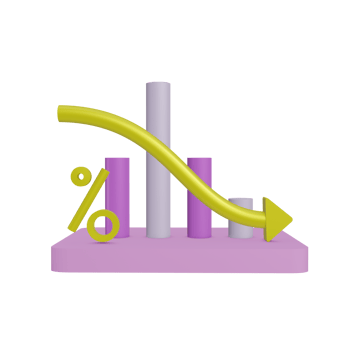 3D financial chart icon on transparent background, perfect for template design, UI or UX and more. png