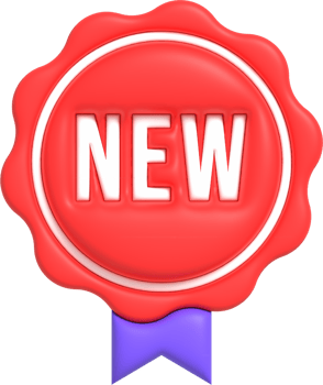 New item 3D icon, Red label for advertising campaign 3D render png