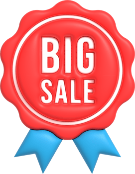 Big sale 3D icon, Special offer discount with the price OFF percentage. Red label for advertising campaign 3D render illustration png