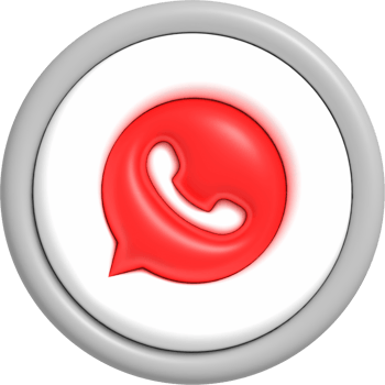 Social media button with red icon inside, Mobile application for sharing with other people 3D render png