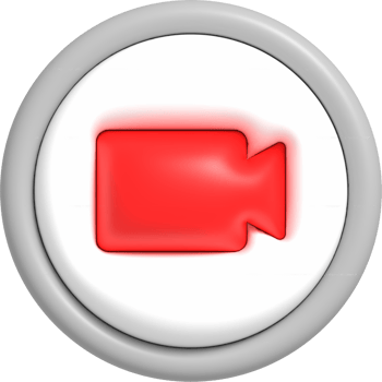 Video player and streaming icon, 3D Camera Live record symbol 3D render png