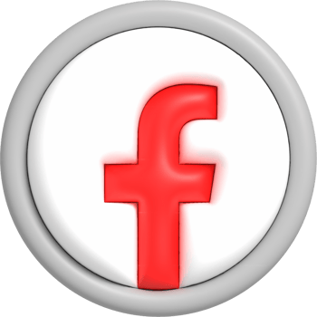 Social media button with red icon inside, Mobile application for sharing with other people 3D render png