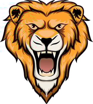 Angry lion head mascot character vector