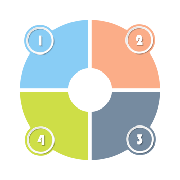 Infographic with 4 steps, process or options. png