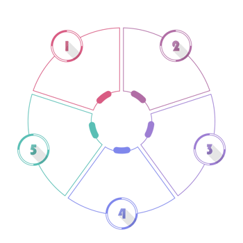 Infographic with 5 steps, process or options. png