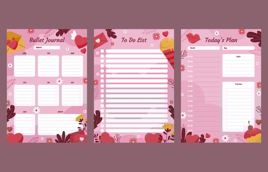 Valentine Journal Template vector
