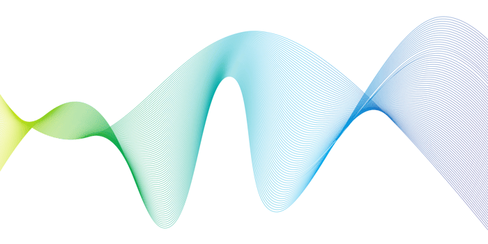 Wave lines smooth flowing dynamic multicolor gradient isolated on transparent background png