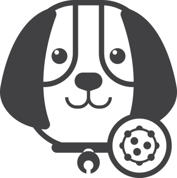 dog with virus illustration in minimal style png