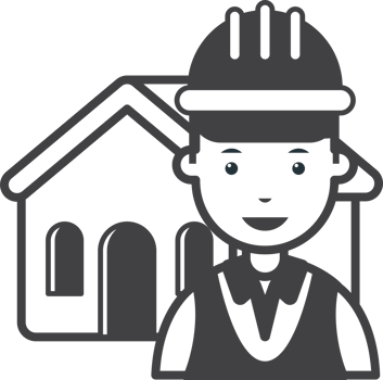 house and engineer illustration in minimal style png