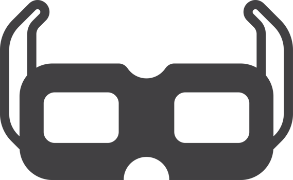 3D glasses illustration in minimal style png