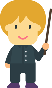 conductor of the orchestra illustration in minimal style png