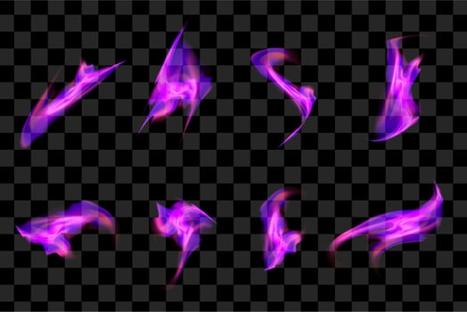 Purple burning shape flame sign. Blank triangle fire with electric power around frame lights. The best stock photo image orange electric power vector