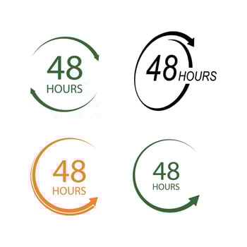 sign of clock arrow hours logo vector
