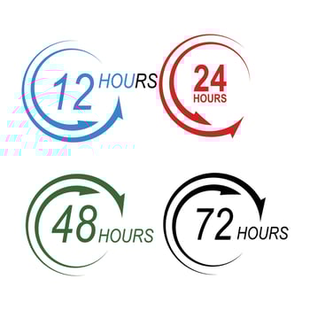 sign of clock arrow hours logo vector