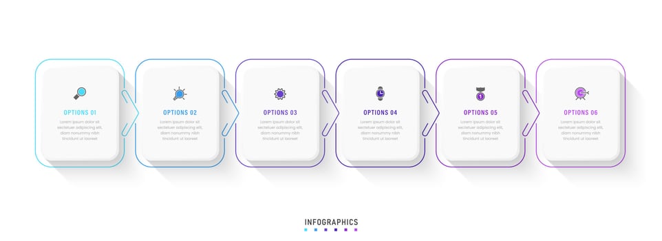 Vector Infographic label design template with icons and 6 options or steps. Can be used for process diagram, presentations, workflow layout, banner, flow chart, info graph.