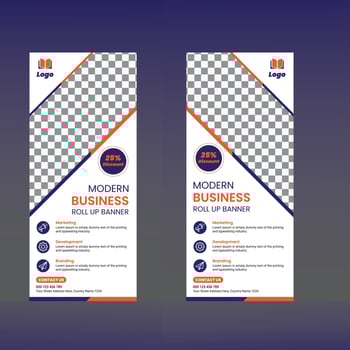 corporate business roll up banner signage standee design. vector