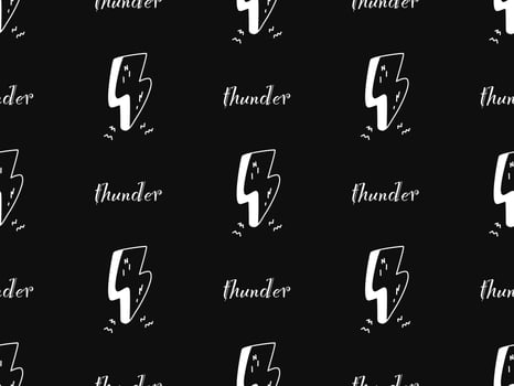 thunder cartoon character seamless pattern on black background vector
