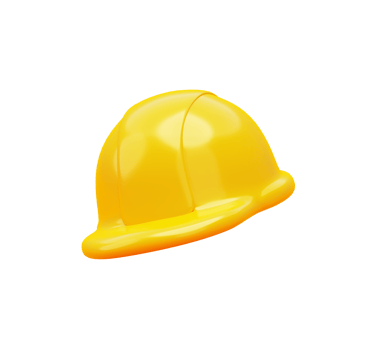 Yellow helmet construction equipment safety maintenance protection 3d icon mockup illustration png