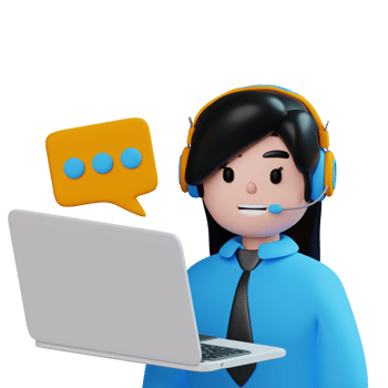 3d Female Costumer Service With Laptop png